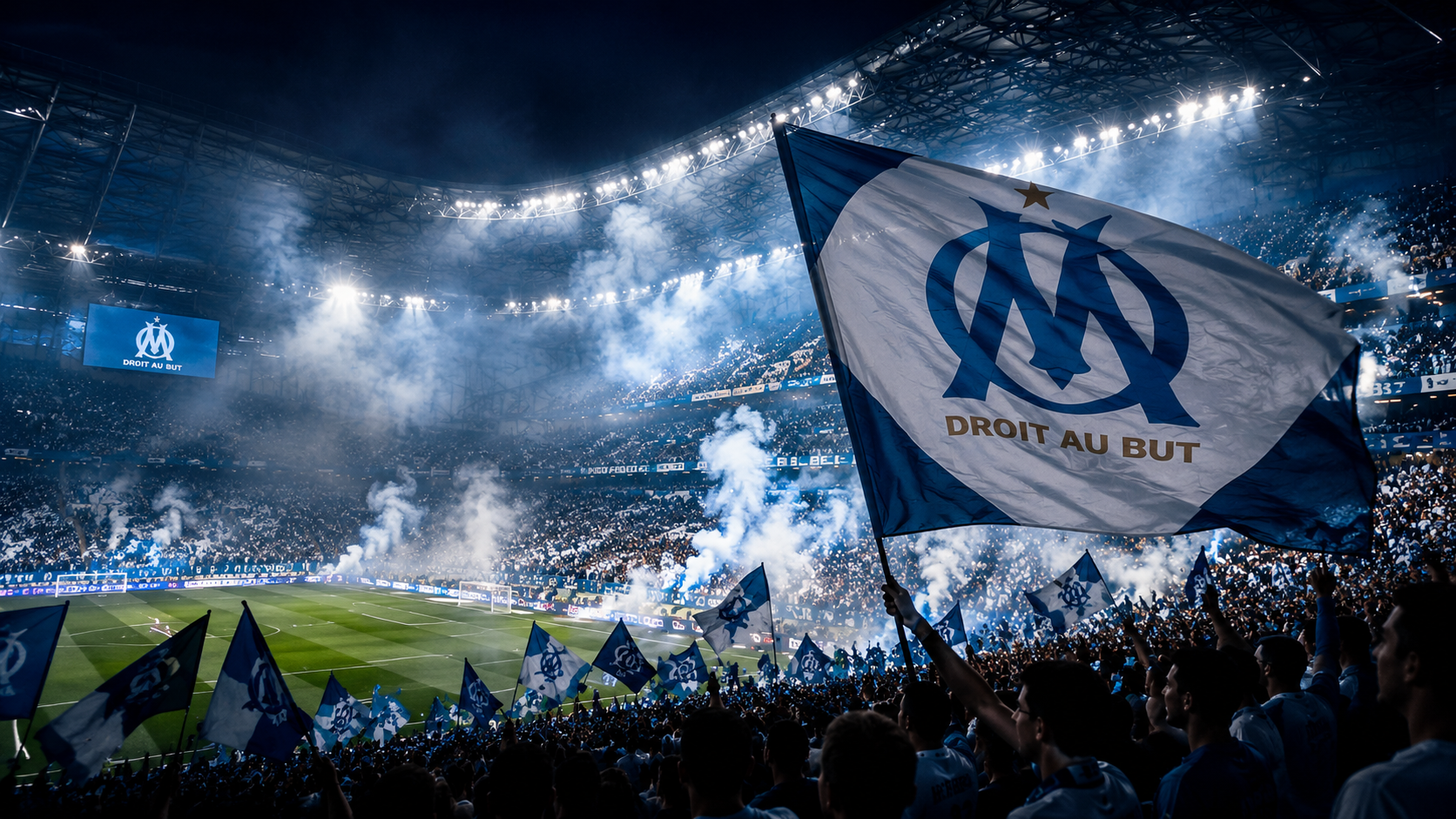 Olympique de Marseille supporters at the Stade Vélodrome